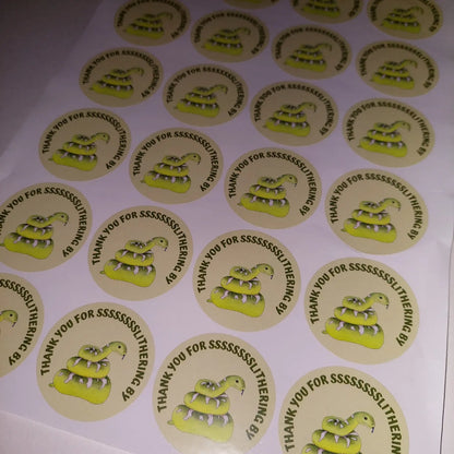 Reptile Snake Party Stickers | Circle Stickers | Sticker Sheet | Party Stickers