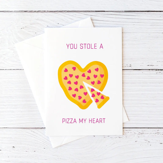 Valentines Card | Anniversary Card | You Stole A Pizza My Heart | Couples Card | Love Card | Design 1