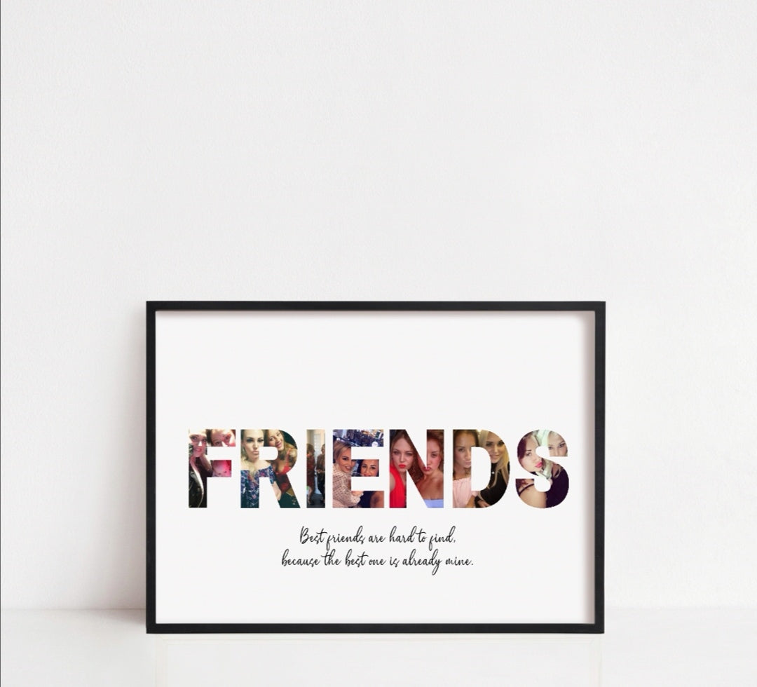 Friendship Print | Personalised Friend Image Design | Friend Gift - Dinky Designs