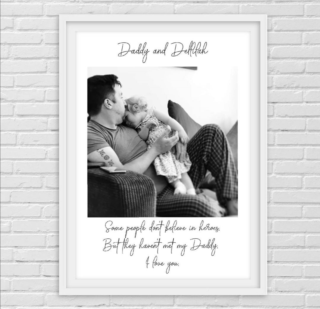 Fathers Day Print | Personalised Daddy Hero | Daddy Gift | Daddy Gift - Dinky Designs