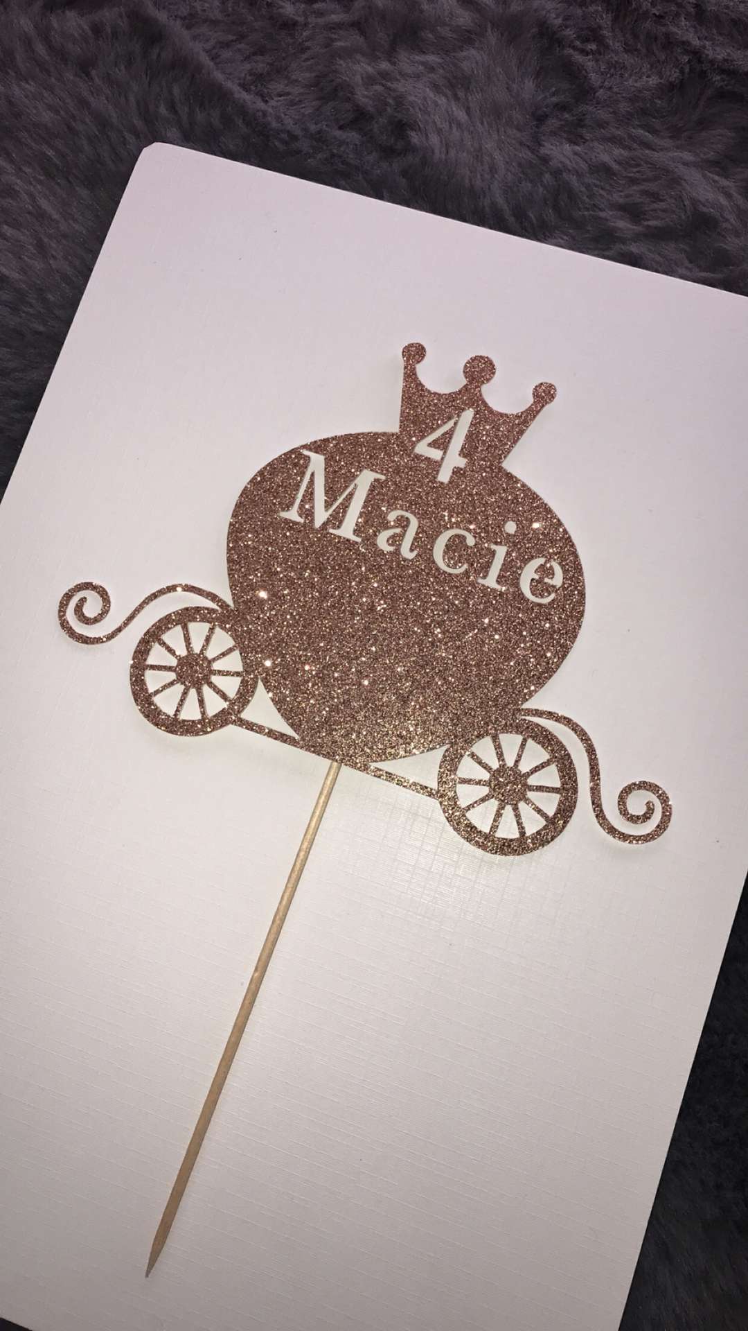 Personalised Cake Topper | Princess Carriage Cake Topper