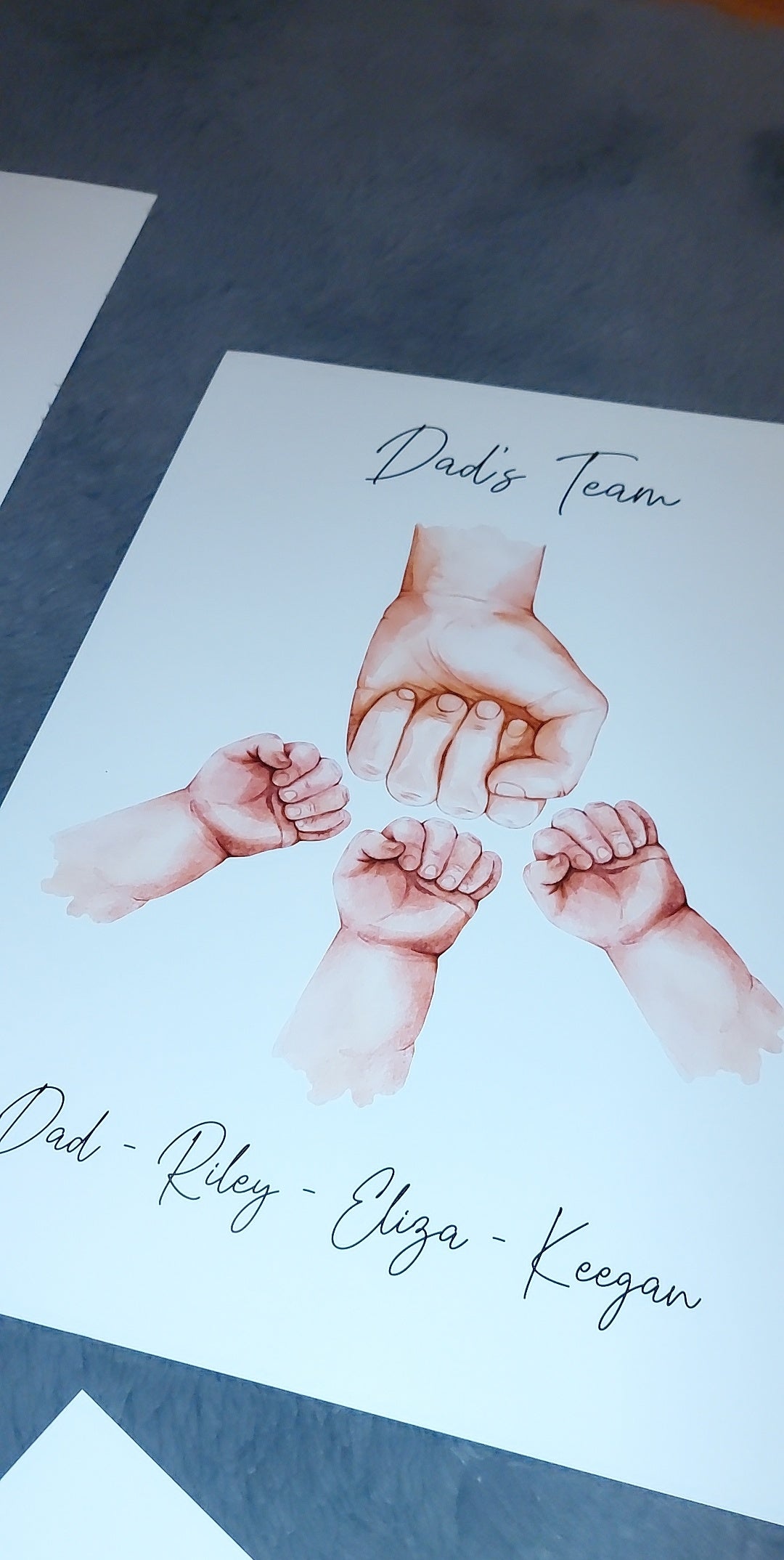 Dads Team | Daddy Print | Personalised Fist Bump Print | Daddy Gift | Dad Gift | Father's Day Gift