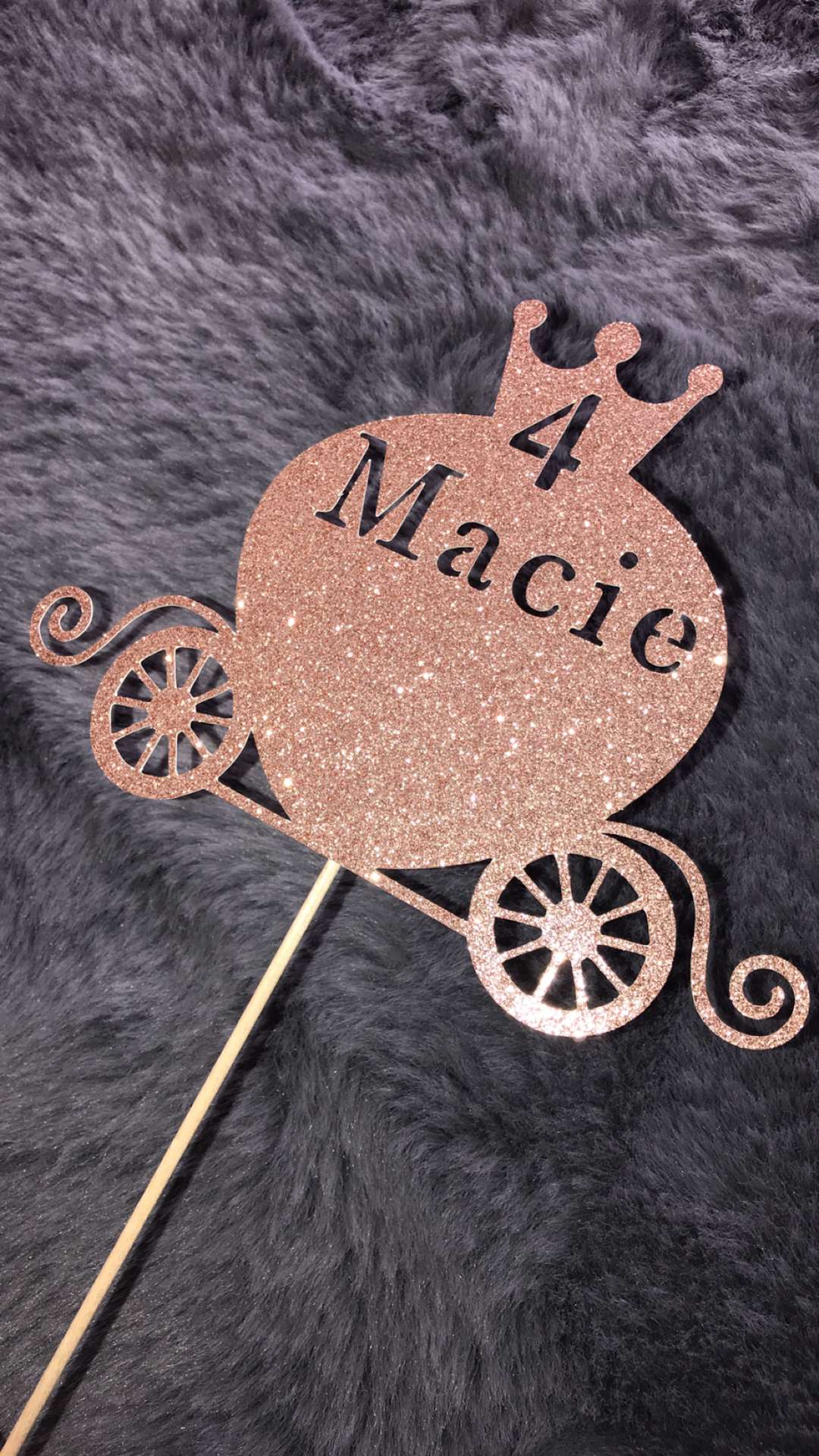 Personalised Cake Topper | Princess Carriage Cake Topper