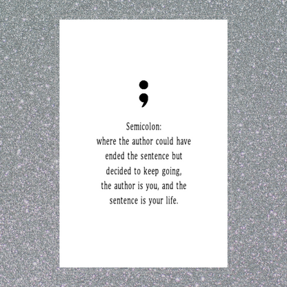 Keyring Gift | Semi Colon | Mental Health Quote Keyring
