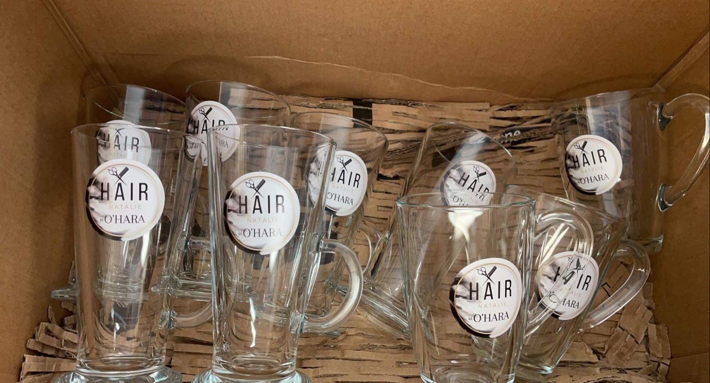 Waterproof Stickers | Circle Stickers (45mm) | Logo Mug Stickers | Salon Stickers | Business Stickers | Glass Stickers