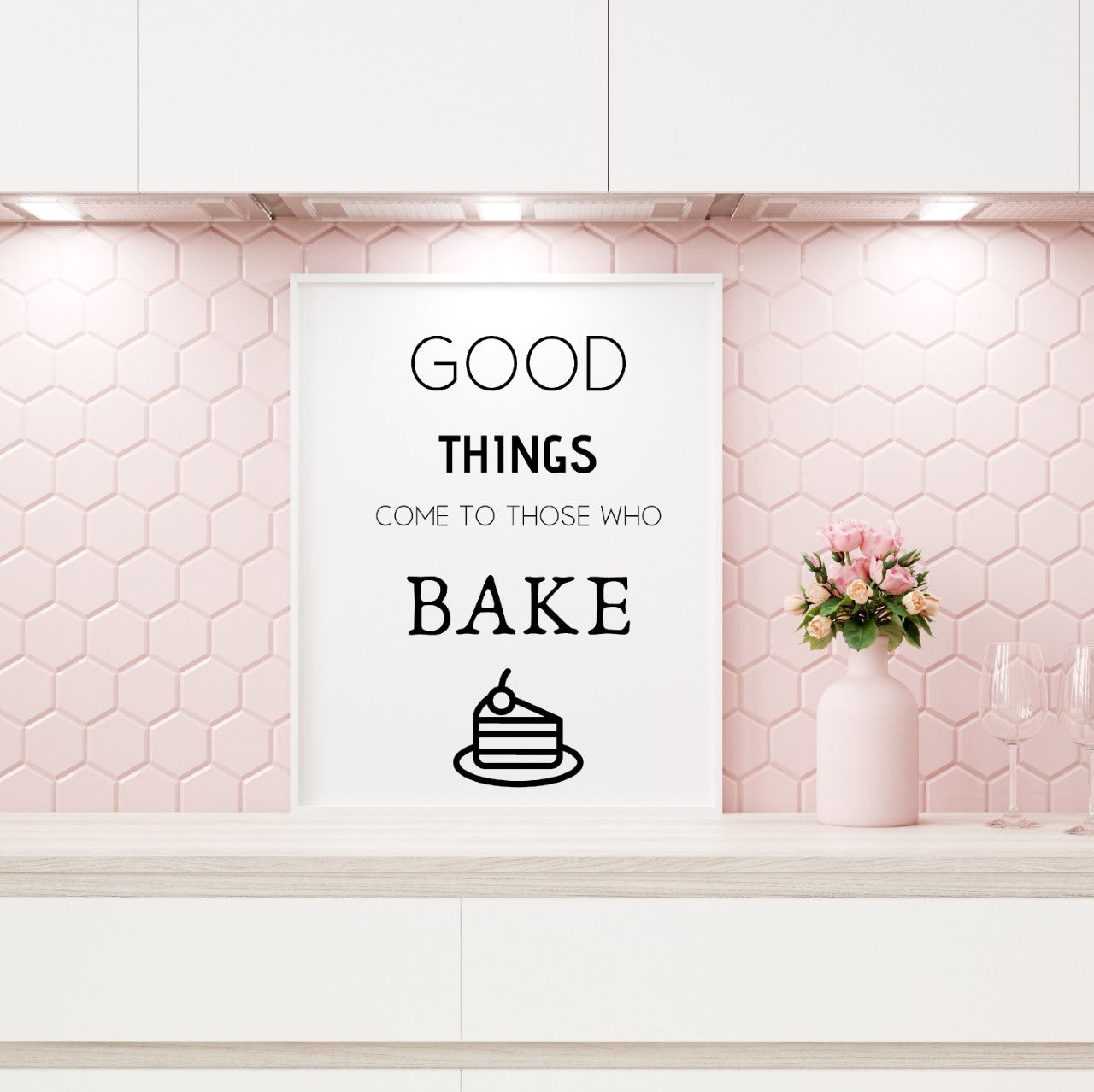 Kitchen Print | Good Things Come To Those Who Bake | Quote Print