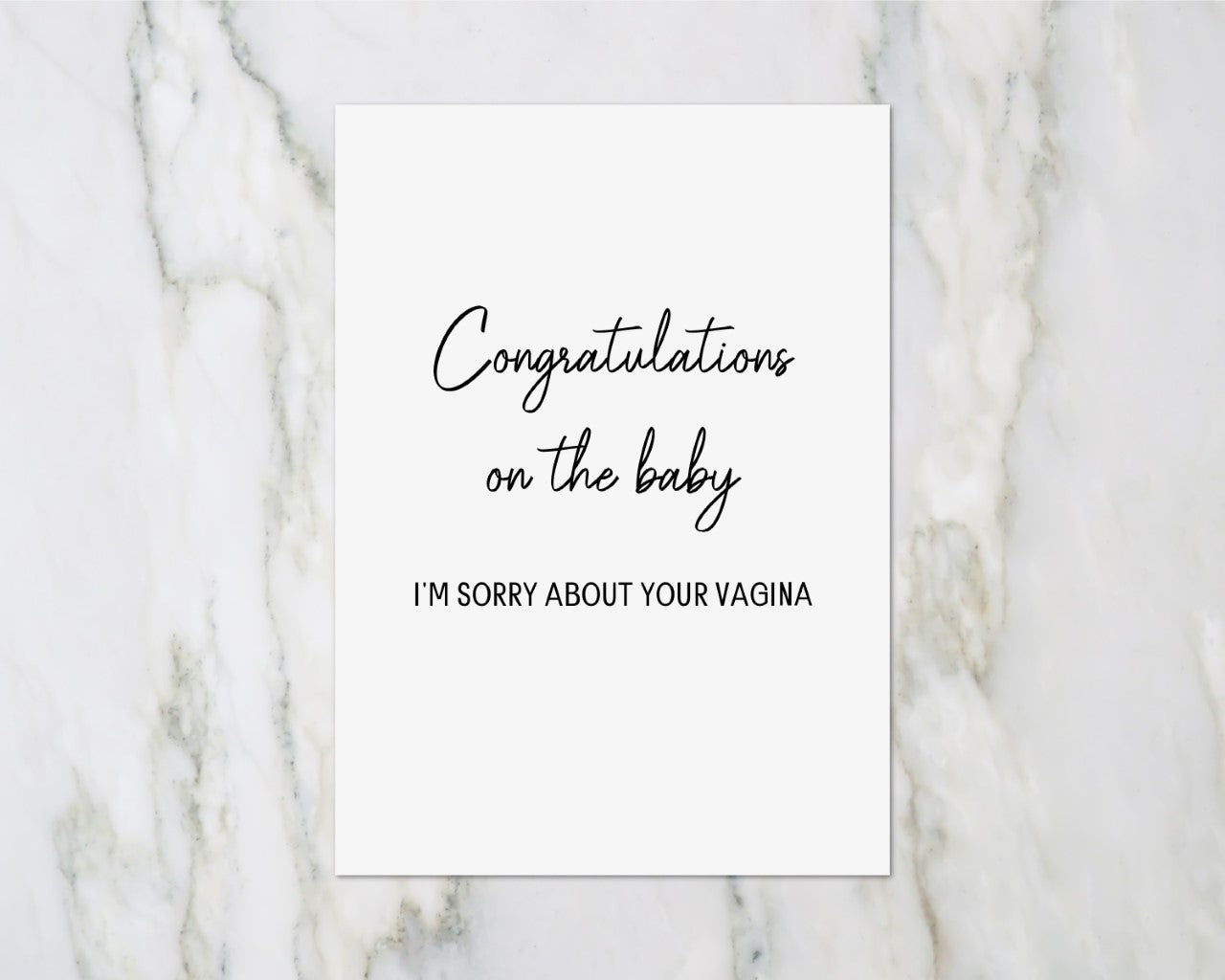 Rude Card | Congratulations On The Baby | New-born Baby Card | Funny Card