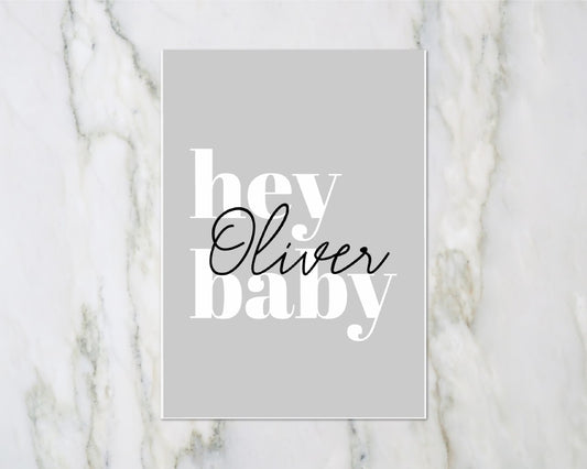 New Baby Card | Hey Baby *Name* | Personalised Baby Card