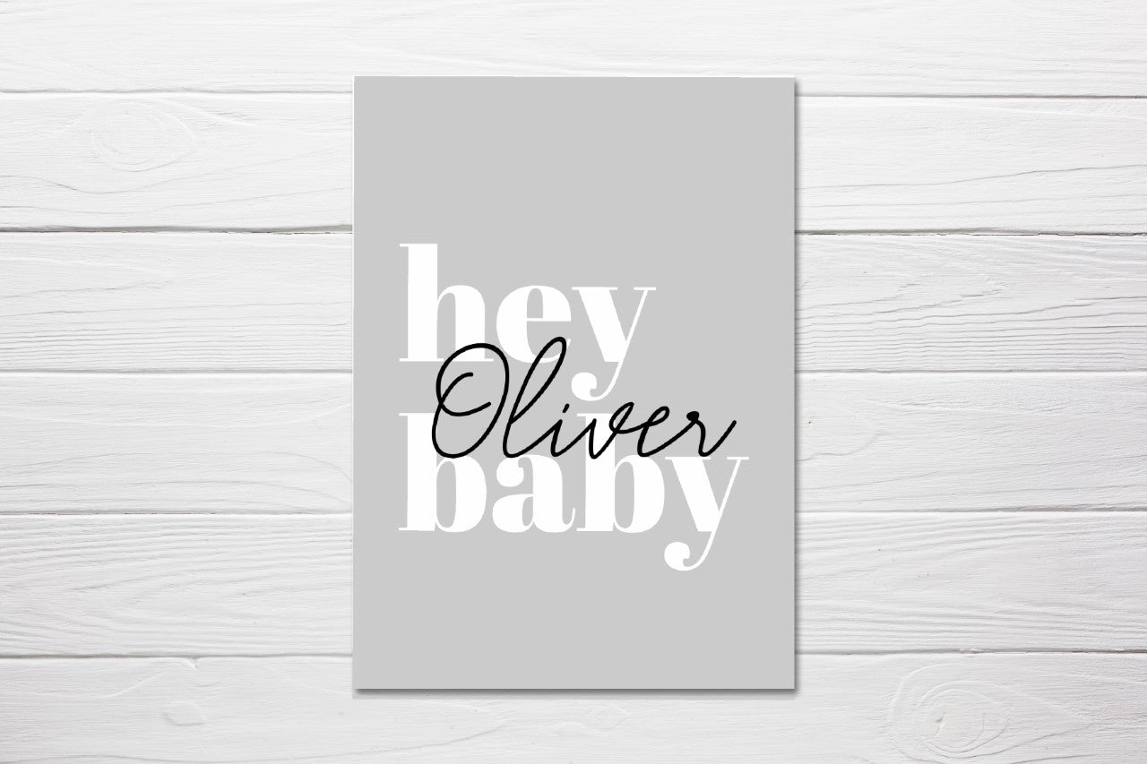New Baby Card | Hey Baby *Name* | Personalised Baby Card