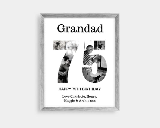 Grandad Print | Personalised Happy Birthday Grandad | Grandad Birthday Gift - Dinky Designs