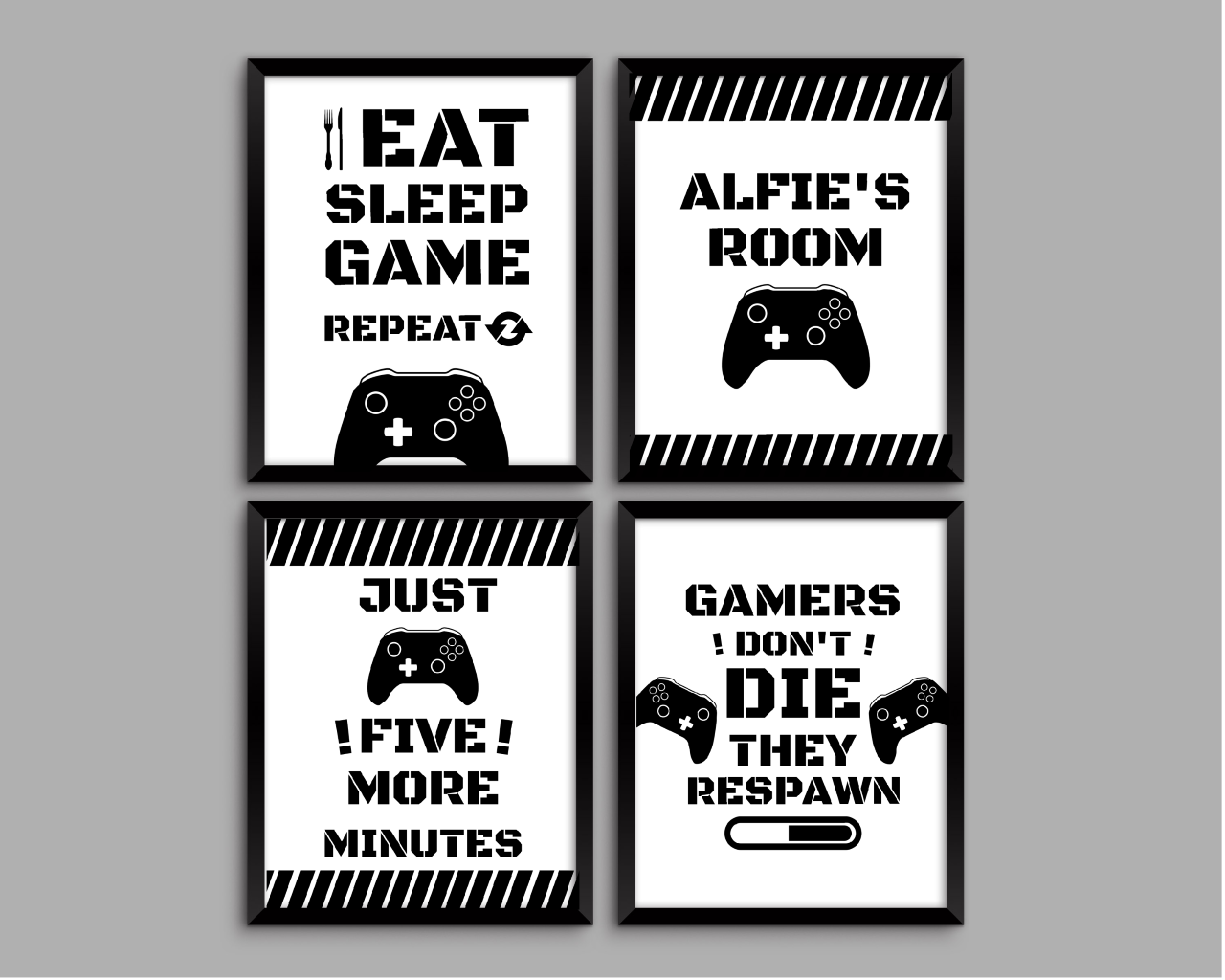 Personalised Gaming Prints | Set of 4 | Gaming Gift