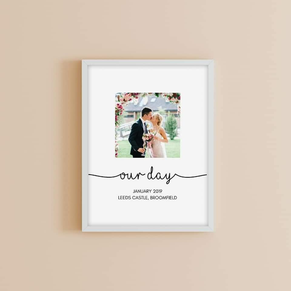 Wedding Print | Our Wedding Day | Personalised Print | Wedding Gift - Dinky Designs