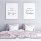 Bedroom Prints | Good Morning Beautiful, Good Morning Handsome | Set Of 2 Prints - Dinky Designs