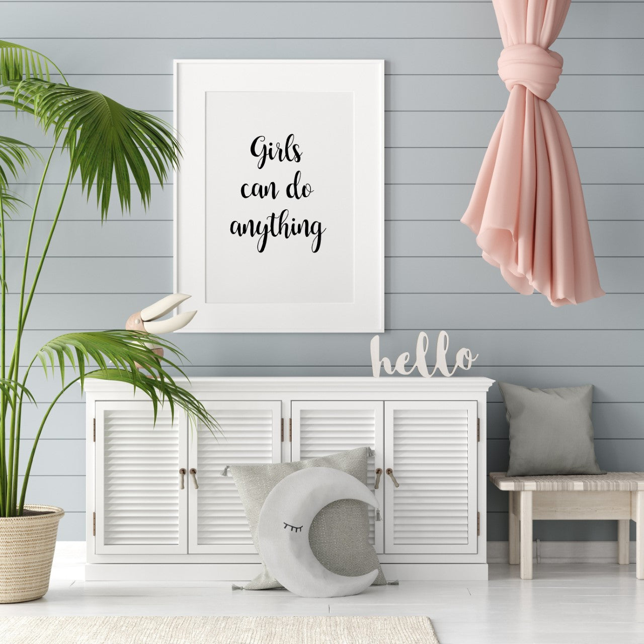 Quote Print | Girls Can Do Anything | Motivational Print | Positive Print | Girly Print - Dinky Designs